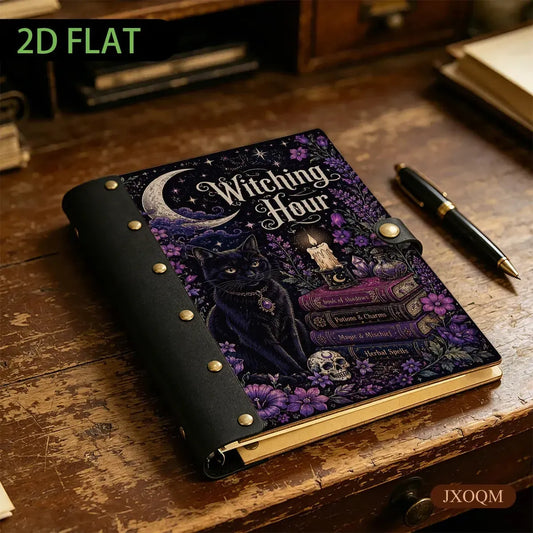 Witch Cat Spellbook Candle Journal - gifts for cat lovers - MoonChildWorld