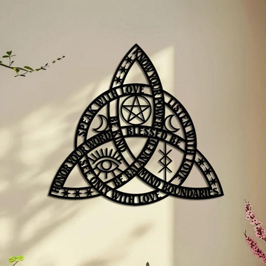 Witch Celtic Knot Metal Sign Triquetra Wall Art - Pagan Metal Sign for Wiccans-MoonChildWorld