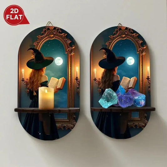 Witch Floating Shelves Halloween Decorative Wall Shelf Wicca Altar Decor-MoonChildWorld