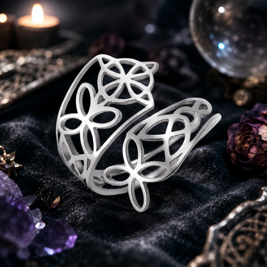 Witch Knot Adjustable Ring – Stainless Steel Wiccan Irish Jewelry-MoonChildWorld