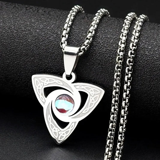 Witch Knot Celtic Necklace with Moonstone Pendant-MoonChildWorld