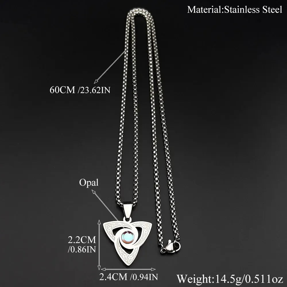 Witch Knot Celtic Necklace with Moonstone Pendant-MoonChildWorld