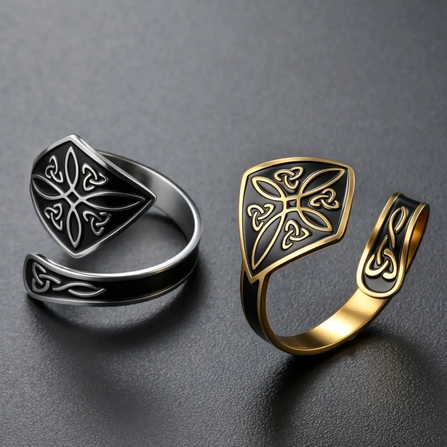 Witch knot open ring gold and silver options โ Celtic Wiccan Pagan protection spiritual jewellery gift