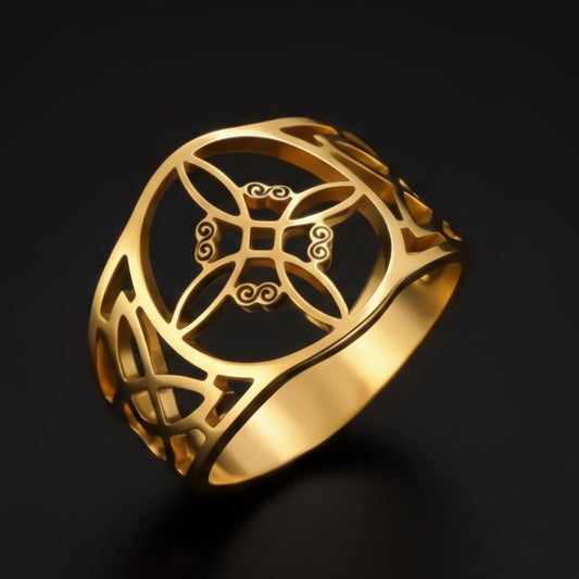 Witch Knot Ring Celtic Pagan Ring Protection Jewelry-MoonChildWorld