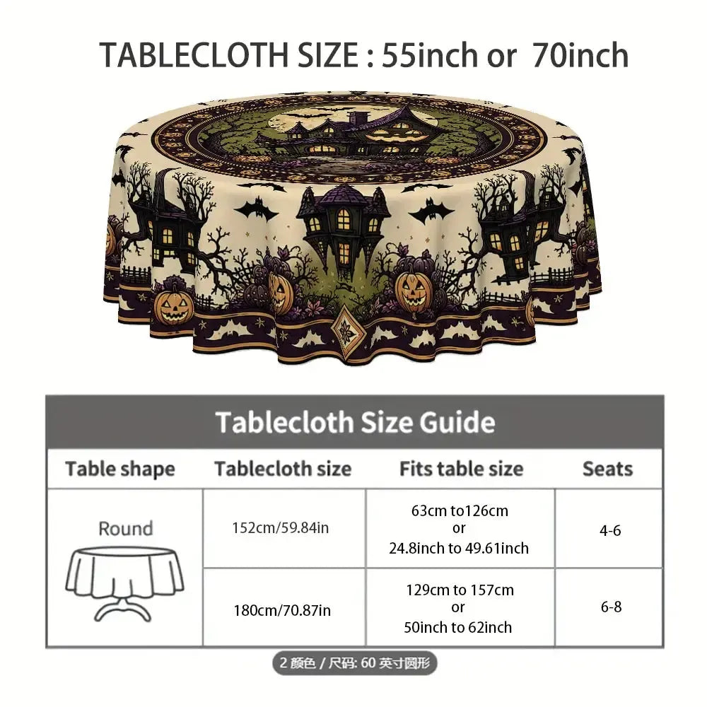 Round polyester tablecloth for home dining table decor