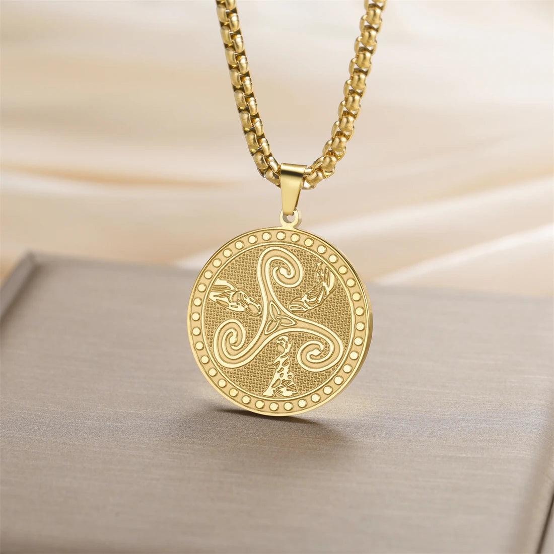 Witchcraft Celtic Knot Triskele Symbol Necklace Wicca Pagan Jewelry-MoonChildWorld