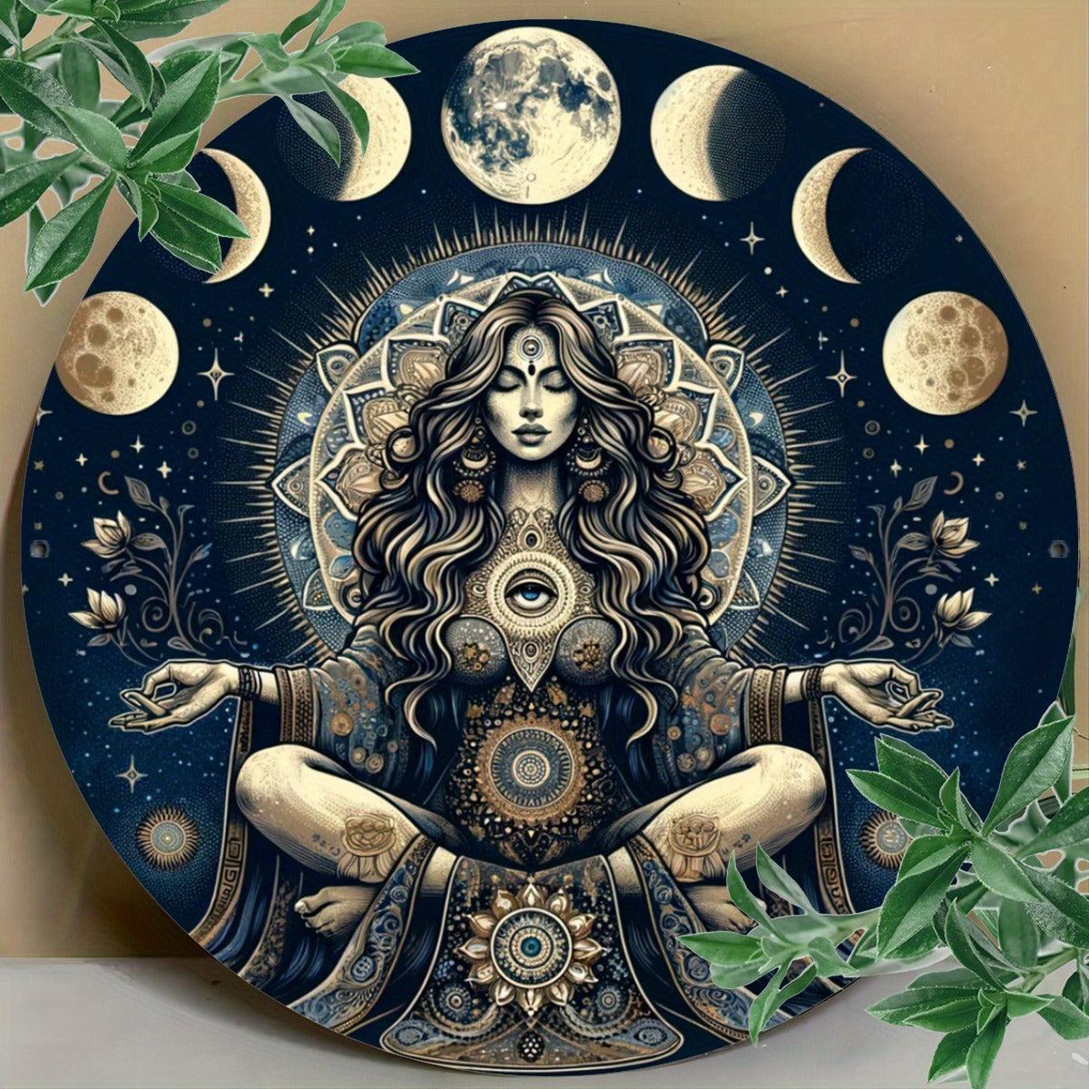 Witchcraft Celtic Pentacle Moon Metal Sign for Wicca Pagan Home Decor-MoonChildWorld