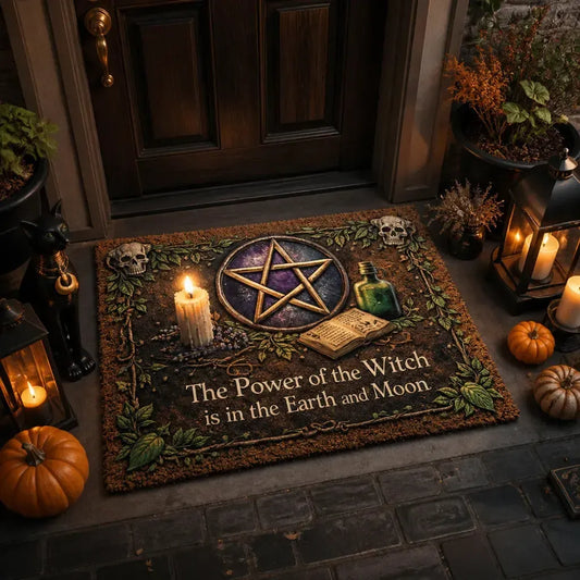 Witchcraft Pentacle Doormat – Pagan Wicca Welcome Mat for Occult Witch Home Decor_mockup_1.webp
