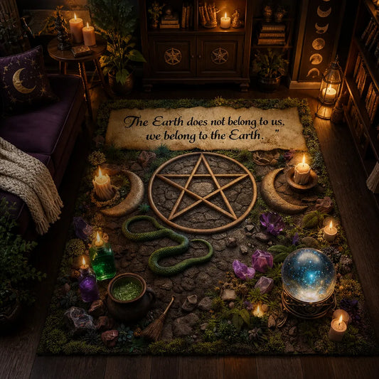Witchcraft Pentacle Triple Moon Area Rug – Occult Pagan Carpet for Gothic Home_mockup_1.webp