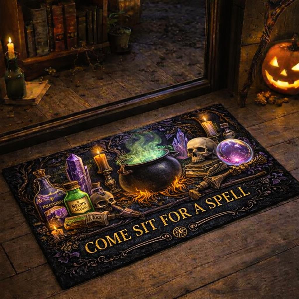 Witchcraft Spell Doormat – Occult Pagan Welcome Mat for Gothic Home-MoonChildWorld