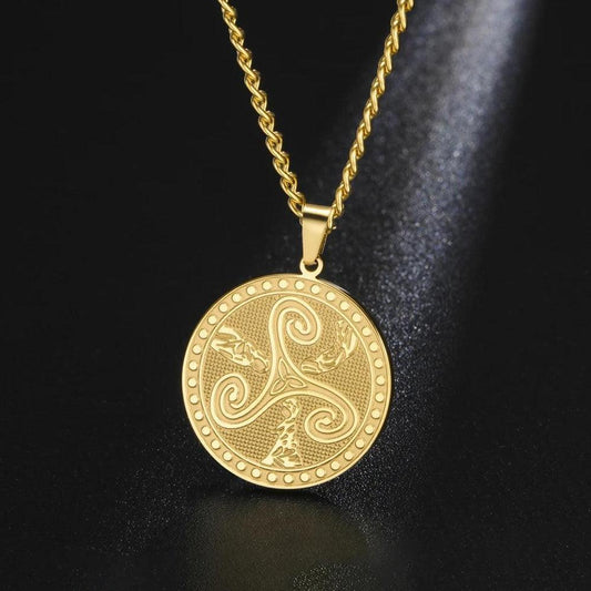 Witchcraft Triple Moon Goddess Triskele Symbol Necklace Wicca Pagan Jewelry-MoonChildWorld