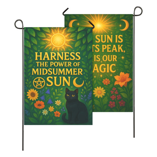 Witches Sabbat Garden Flag and House Flag for Pagan Litha Summer Solstice Decor-MoonChildWorld