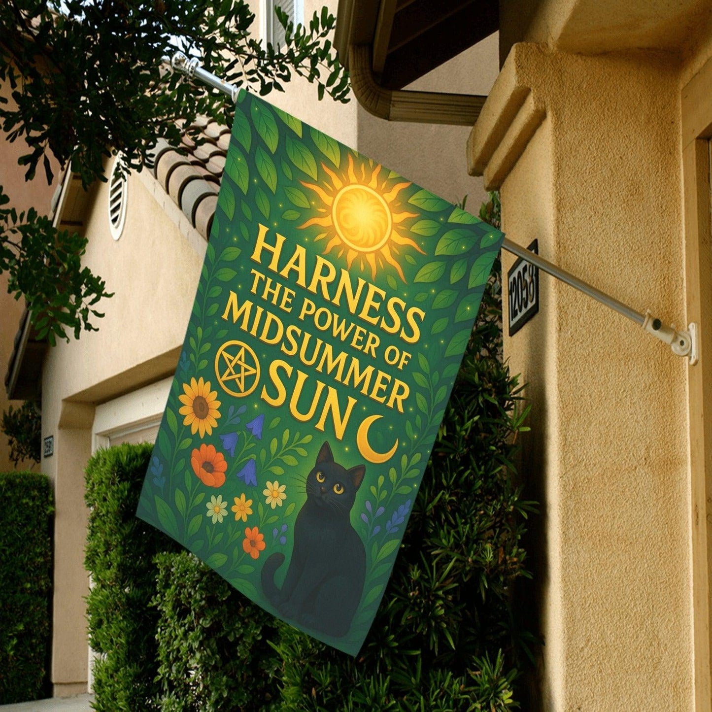 Witches Sabbat Garden Flag and House Flag for Pagan Litha Summer Solstice Decor-MoonChildWorld