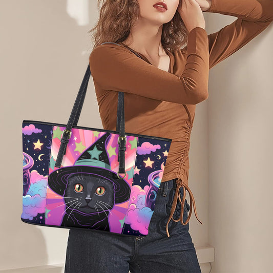 Witchy Black cat Tote Bag-MoonChildWorld