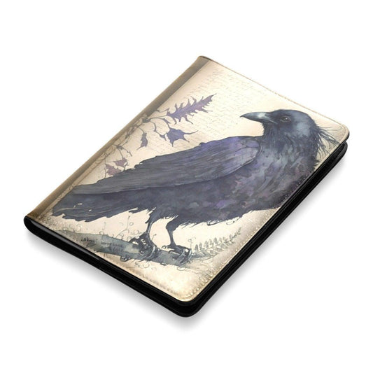 Witchy black raven Vintage Leather Notebook A5-MoonChildWorld