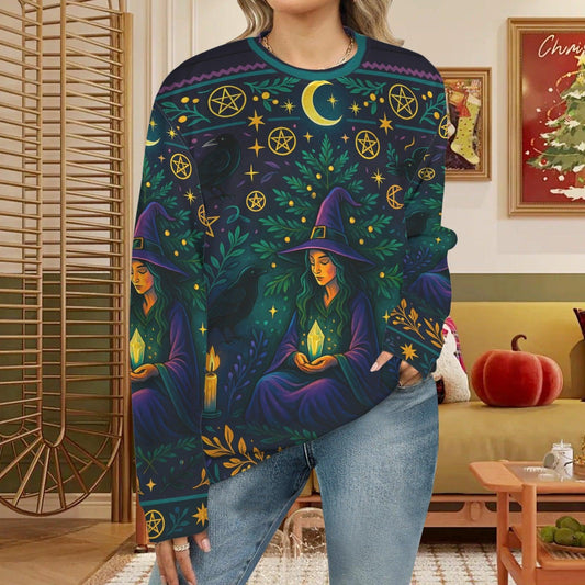 Yule Witch Christmas Sweater Wicca Christmas Sweatshirt-MoonChildWorld