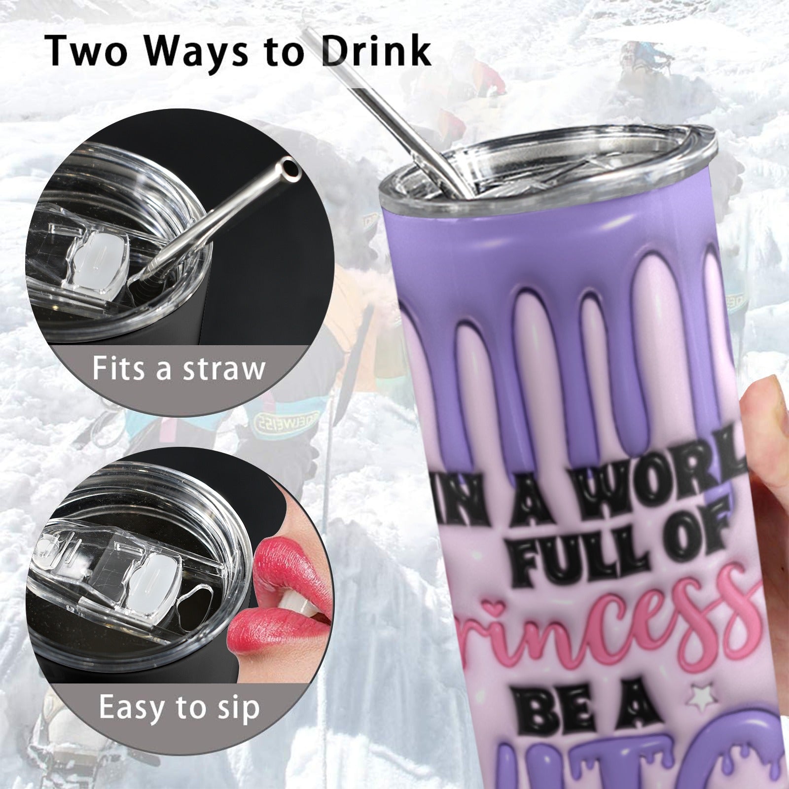 Be A Witch Skinny Tumbler with Lid and Straw-MoonChildWorld