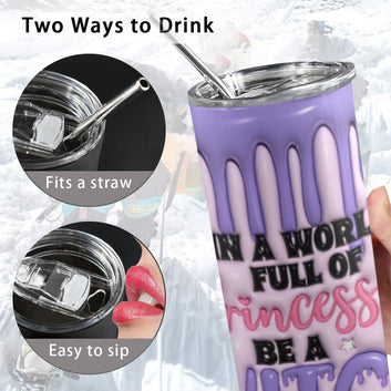Be A Witch Skinny Tumbler with Lid and Straw