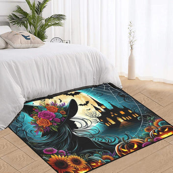Spooky Witch Area Rug Gothic Castle Carpet for Halloween-MoonChildWorld