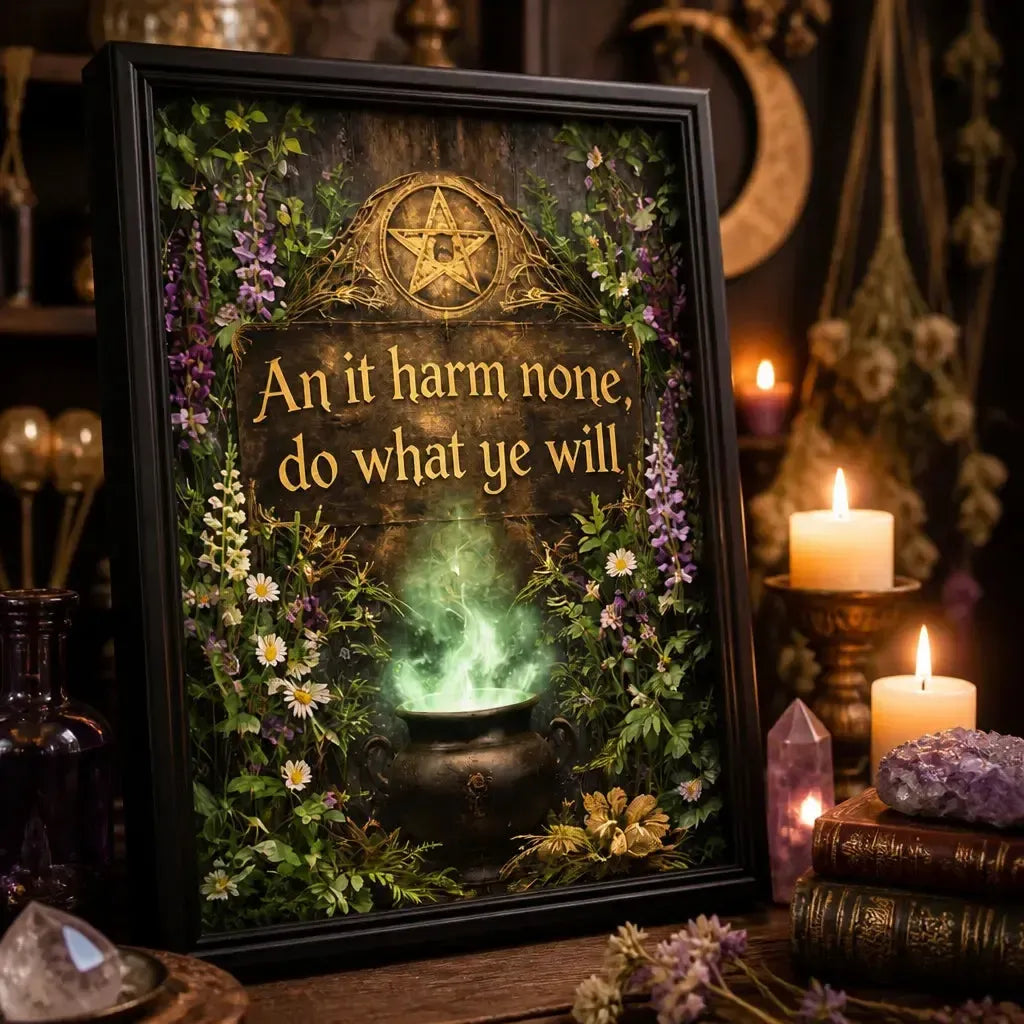 Pagan Witchy Canvas Wall Art - Black Framed Witchy Print for Wiccan Home Decor_mockup_3.webp