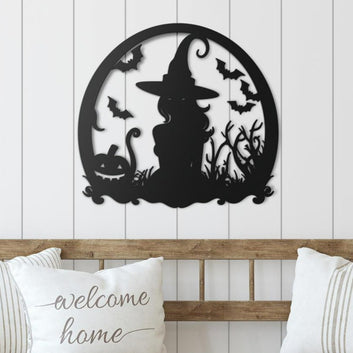 Witch Halloween Metal Sign