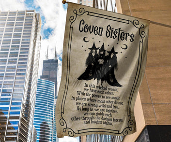 Halloween Coven Sisters Witch Flag-MoonChildWorld