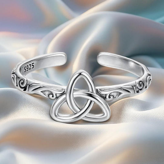 Sterling Silver Celtic Knot Open Ring Witch Knot Triquetra Ring Witchcraft Jewelry-MoonChildWorld