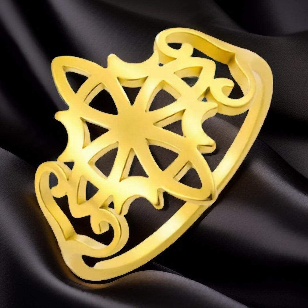 Moon Celtic Knot Open Ring Pagan Triquetra Witch Ring Witchcraft Jewelry-MoonChildWorld