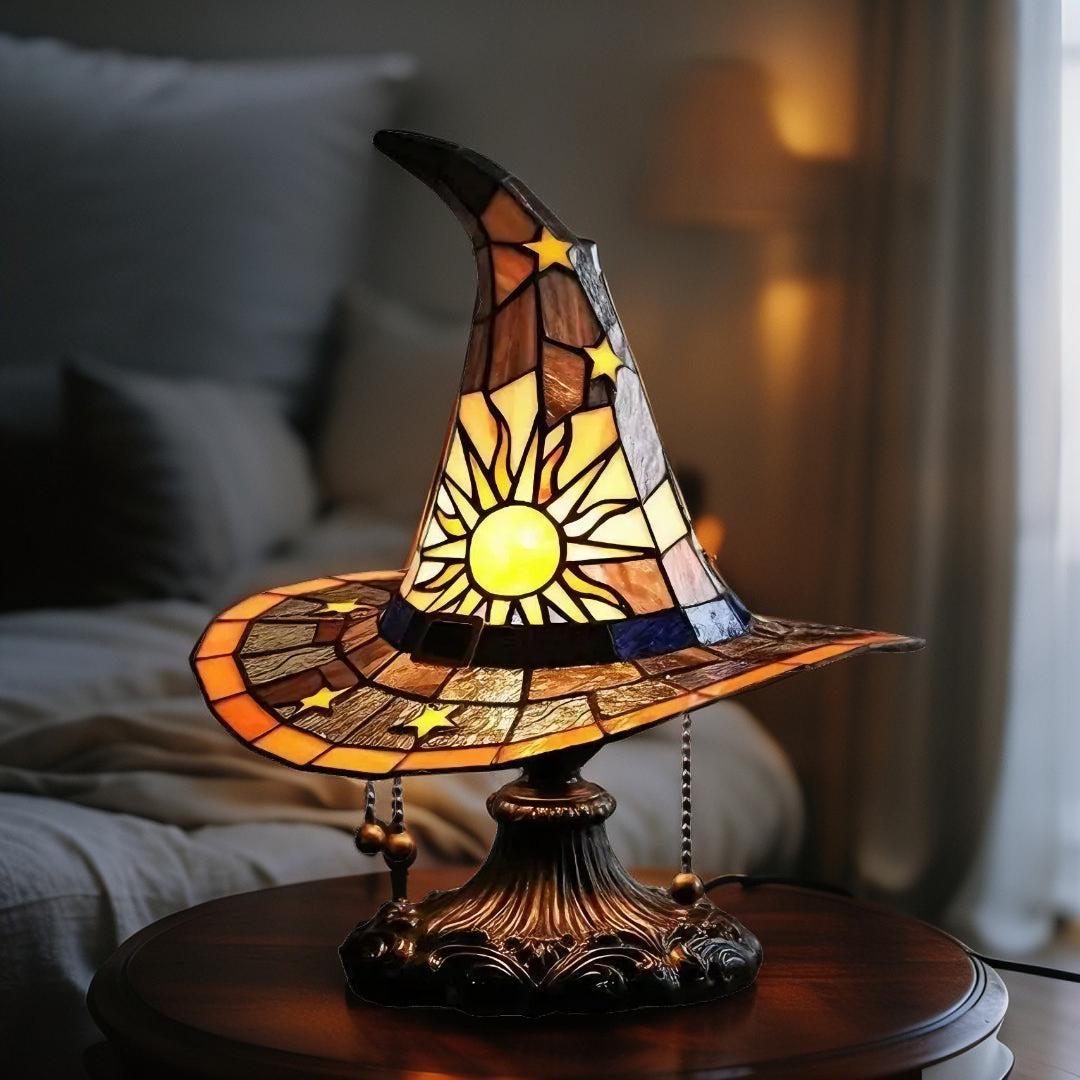 Wizard Hat Lamp Retro Creative Led Night Light Witch Desk Lamp for Halloween Home Decor-MoonChildWorld
