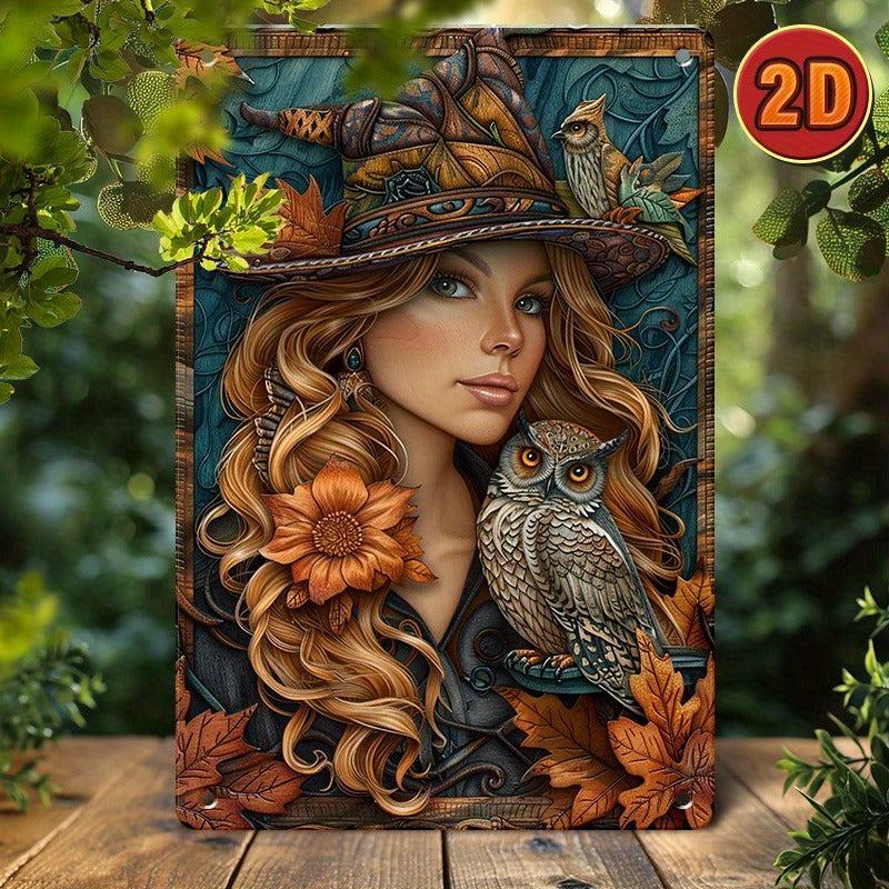 Witchy Wall Art Gothic Witch Metal Sign for Halloween, Christmas-MoonChildWorld