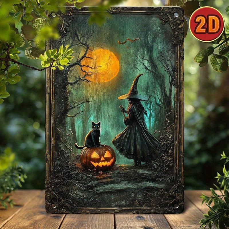 Witchy Wall Art Gothic Witch Metal Sign for Halloween, Christmas-MoonChildWorld