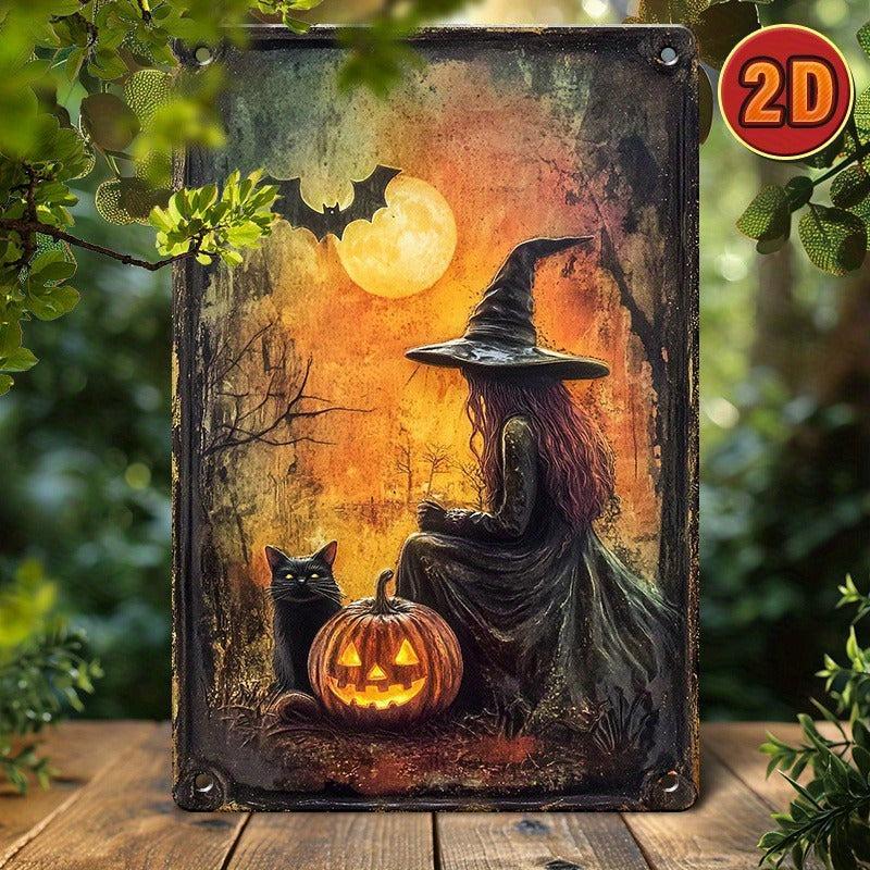 Witchy Wall Art Gothic Witch Metal Sign for Halloween, Christmas-MoonChildWorld