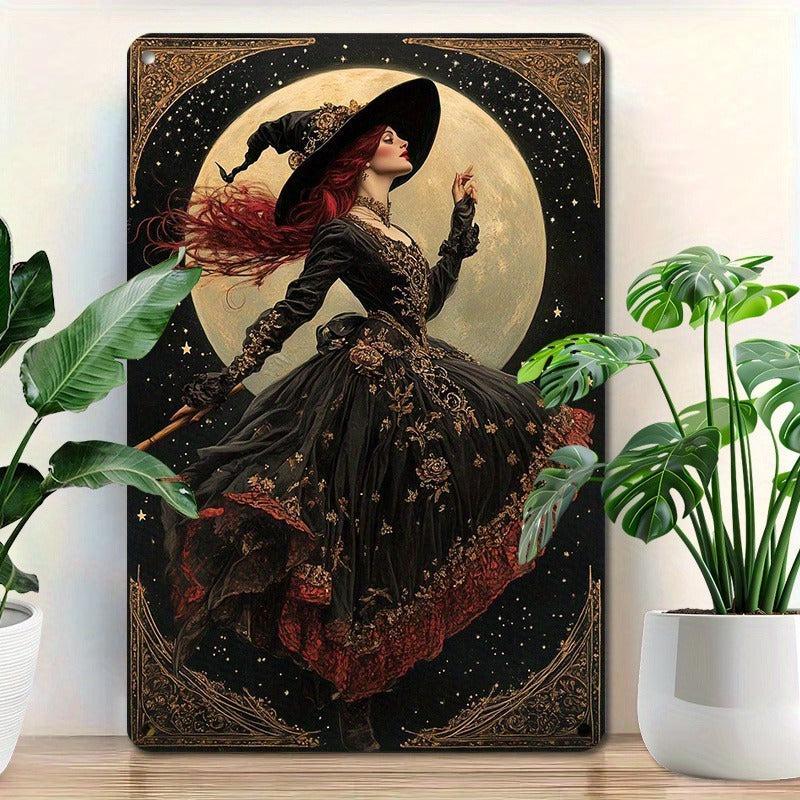 Witchy Wall Art Gothic Witch Metal Sign for Halloween, Christmas-MoonChildWorld