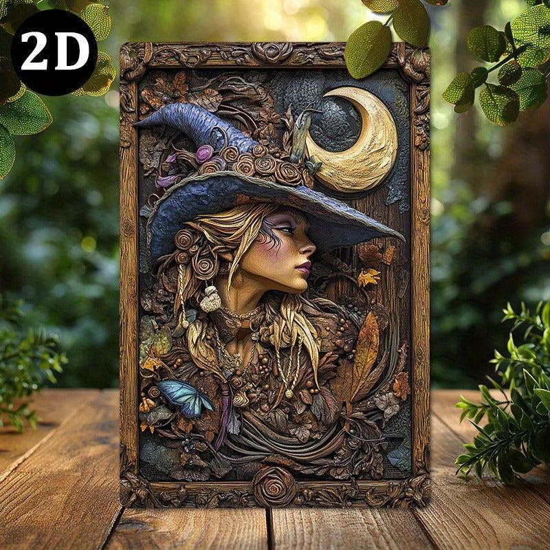 Witchy Wall Art Gothic Witch Metal Sign for Halloween, Christmas-MoonChildWorld