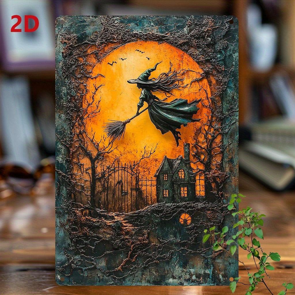 Witchy Wall Art Gothic Witch Metal Sign for Halloween, Christmas-MoonChildWorld