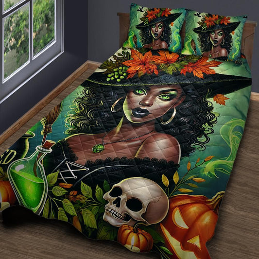 Halloween Wicked Witch Quilt Bedding Set for Witchy Home Decor-MoonChildWorld