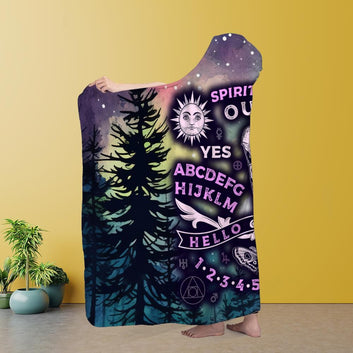 Witch Ouija board Hooded Blanket