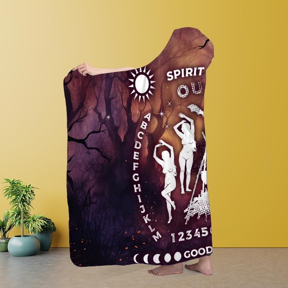 Witch Ouija board Hooded Blanket-MoonChildWorld