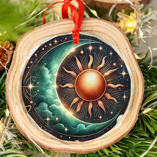 Sun Moon Goddess Glass Ornament Celestial Ornament-MoonChildWorld