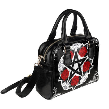 Rose Pentagram wicca Shoulder Handbag