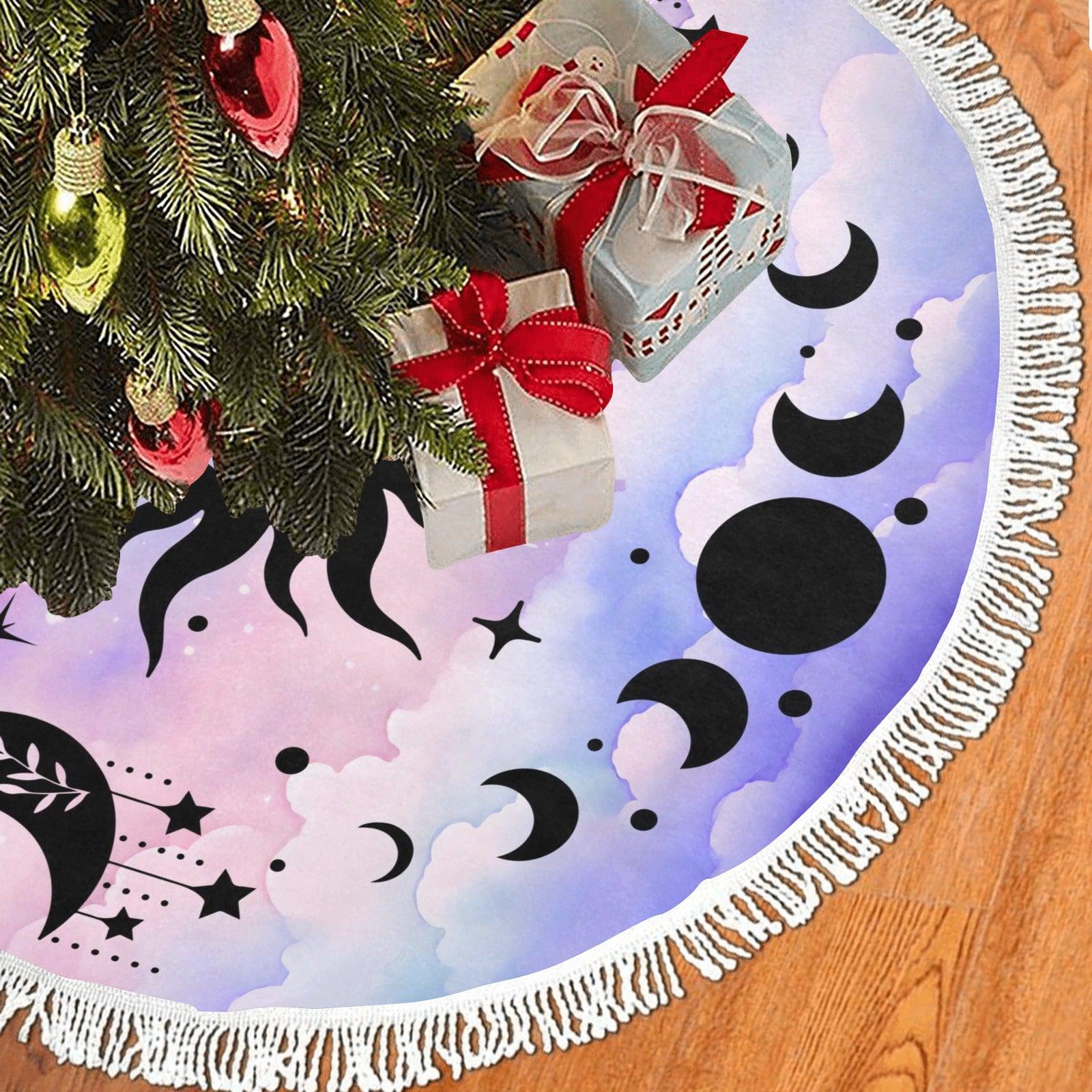 Celestial moon Christmas Tree Skirt-MoonChildWorld