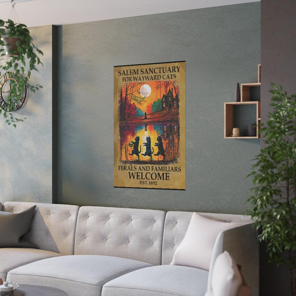 Black cat witch Poster Halloween Poster-MoonChildWorld