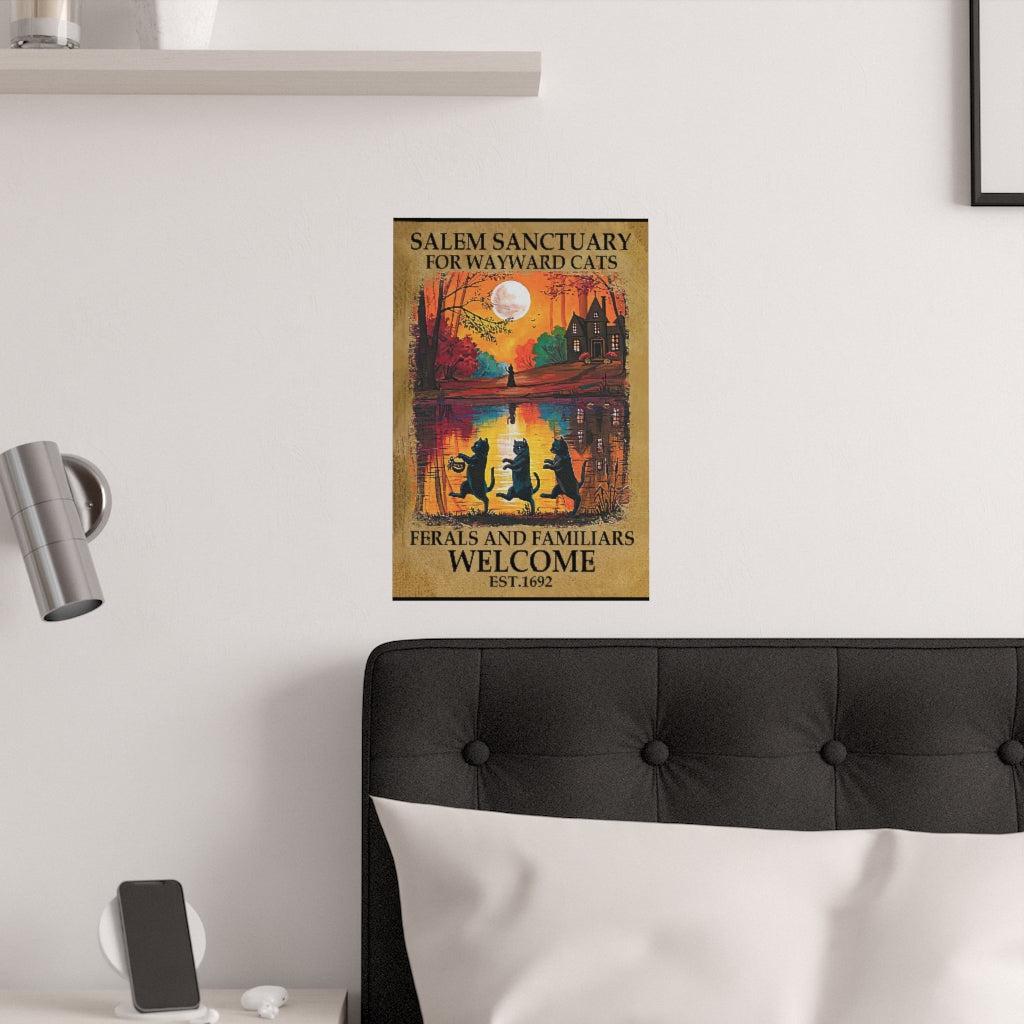 Black cat witch Poster Halloween Poster-MoonChildWorld