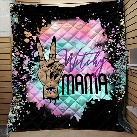 Witchy Mama Witch Quilt Blanket
