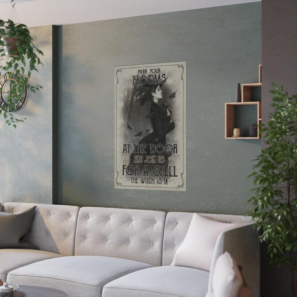 Broom witch Poster Halloween Poster-MoonChildWorld