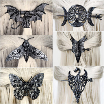 Dark Magic Witch Hairclip Gothic Hair Accessories-MoonChildWorld