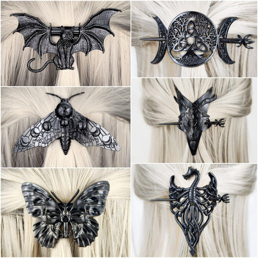 Dark Magic Witch Hairclip Gothic Hair Accessories-MoonChildWorld