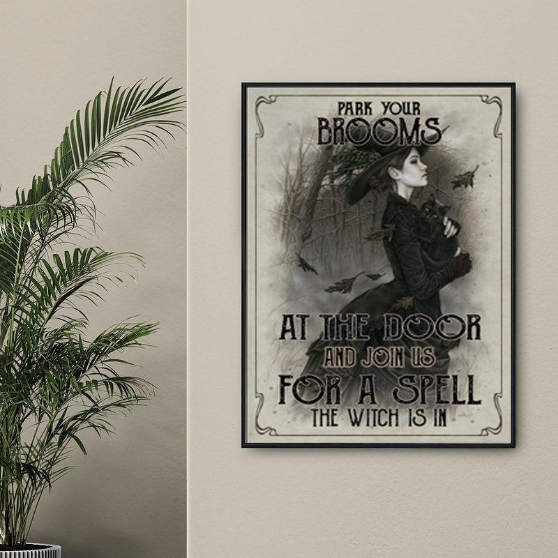 Broom witch Poster Halloween Poster-MoonChildWorld