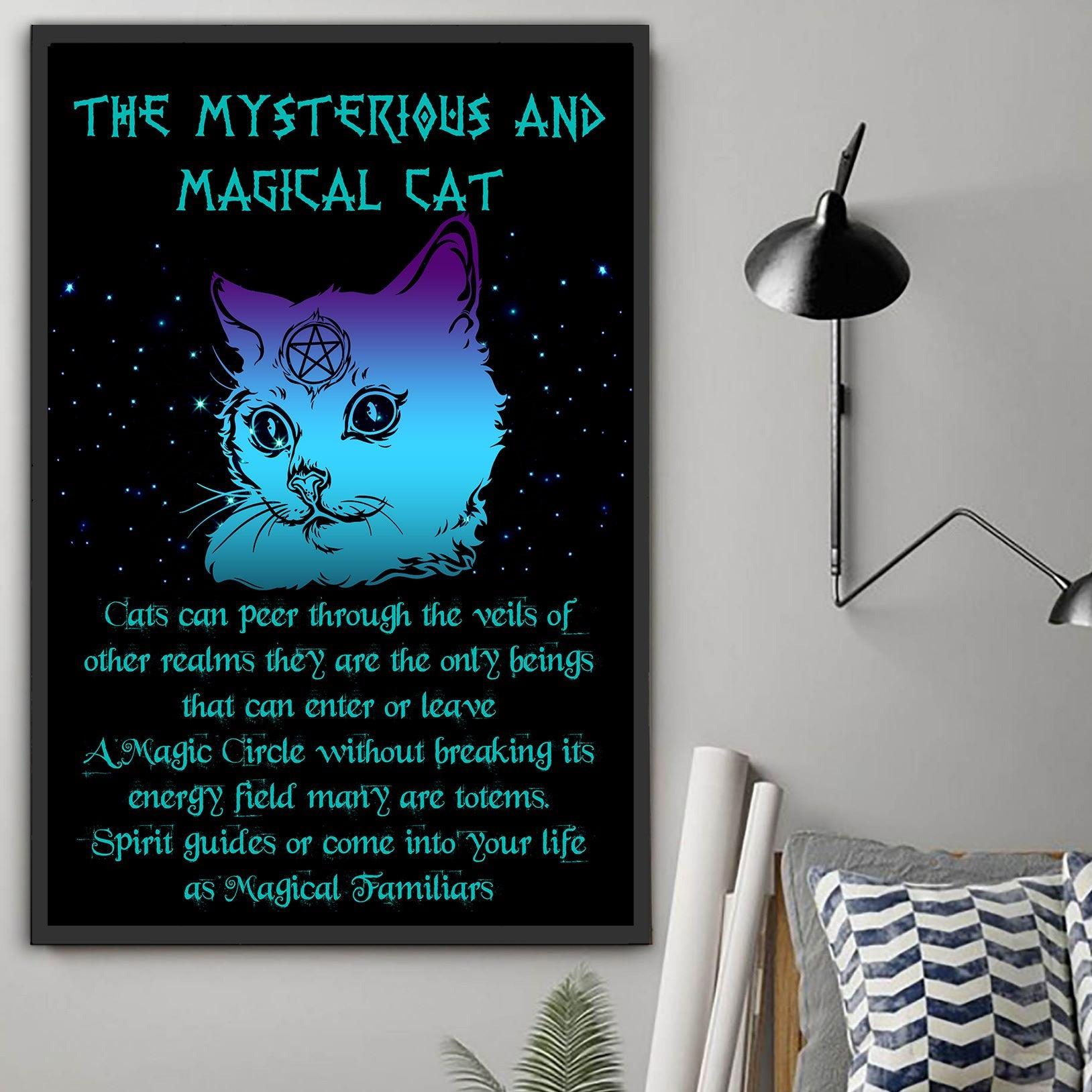 Magical cat wicca Poster Halloween Poster-MoonChildWorld