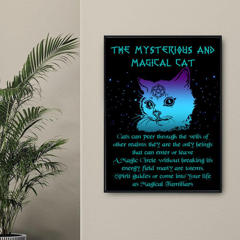 Magical cat wicca Poster Halloween Poster-MoonChildWorld